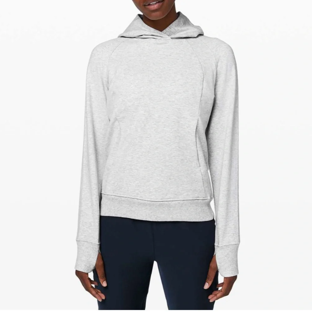 Lululemon Scuba Pullover Heathered Core Ultra Light Grey Workout Athleisure-6